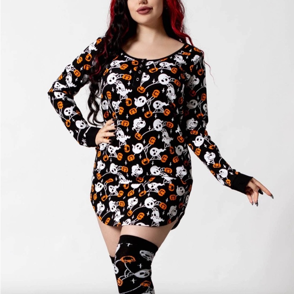 Halloween/Haunted Pumpkin Lounge Dress and Socks set